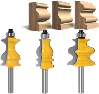 APLUS Lot de 3 Fraises à Défoncer pour Moulures Architecturales 8 mm, Mèche de Routeur pour le Travail du Bois