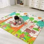 WENGTY Double Sided Water Proof Alphabet Mat Extra Large Reversible Baby Play Mat, Bpa Free Learning & Crawling Foldable Foam Mat(200Cm X 150Cm, 0.8Cm) Multicolor, Count 1