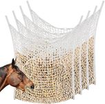 Riakrum 4 Pcs Hay Net White Slow Feed Hay Net Bag Hay Bags for Horses 35 x 31 Inch Horse Feed Bag Horse Feeding Supplies for Horse Feeder Full Day Feeding Horses Goat Stall Trailer