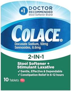 Colace 2-IN-1 Stool Softener & Stimulant Laxative Tablets, 10 Count, Gentle Constipation Relief In 6-12 Hours