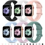 Higgs 6 Pack Sport Straps Compatible with Apple Watch Straps 10 42mm 38mm 40mm 41mm Women Men, Soft Silicone Strap Replacement Watchbands for iWatch Ultra Series 9 8 7 6 5 4 3 2 1 SE