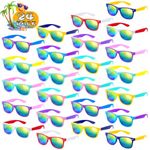 SCIONE 24 Pack Kids Sunglasses Bulk Neon Colors Sunglasses Party Bag Fillers for Kids Party favours for Birthday, Beach Pool, Graduation Gifts