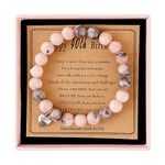 40th Birthday Gifts For Women, Natural Stone Beaded Bracelets For Women With Happy Birthday Inspirational Card, 40th Birthday Bead Bracelet Kit Gifts For Mom Sister Friend, Elastic Cord Jewelry For Women