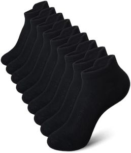AMENLAN Kids Ankle Socks Low Cut Breathable Mesh Thin Cotton Socks For Little Boys Girls 9 Pairs (Black,9-12 Years)