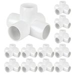 12 Pack 1 Inch PVC Elbow PVC Pipe Fitting, 5-Way Corner Cross Furniture PVC Fitting Connector for PVC Furniture Build