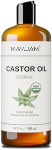 MAYJAM Organic Castor Oil 473ML, Pure Natural Cold & Fresh-Pressed, Promotes Hair, Eyebrow and Eyelash Growth, Carrier Oil for Nourish Skin