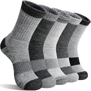 SAVALOS Merino Wool Hiking Socks for Women Thermal Warm Winter Cozy Work Crew Gifts Socks 5 Pairs Stocking Stuffers (Assorted C,L)
