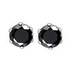 Magnetic Black Round Earrings with Cubic Zirconia Crystal Stones (5mm) Stainless Steel