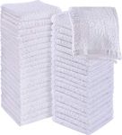 Utopia Towels - Cotton Washcloths Set - 100% Ring Spun Cotton, Premium Quality Flannel Face Cloths, Highly Absorbent and Soft Feel Fingertip Towels (60 Pack, White)