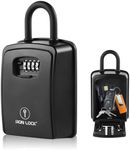 Iron Lock® XXL Key Lock Box Portable and Wall Mounted with Removable U-Shackle Waterproof Indoor Outdoor 4 Digit Combination with Resettable Code with A B Switch Extra Large Key Lockbox Outside