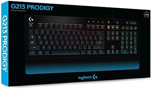 Logitech G213 Prodigy Tastiera Gaming Cablata, LIGHTSYNC RGB, Tasti Retroilluminati, Resistente agli Schizzi, Tasti Personalizzabili, Controlli Dedicati Multimediali, QWERTY US Layout, Nero