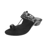 Metro Womens Synthetic Black Kolhapuris (Size (4 UK (37 EU))