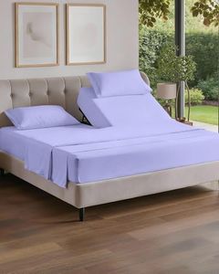 Split Head King Sheet Set – 4 Piece Flex Split Top King Sheets for Adjustable Beds - Fits 14” to 16" Mattress w/ Deep Pockets - Soft, Breathable & Cooling - Luxury Bedding and Wrinkle Free - Lavender