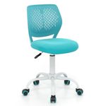 Giantex Kids Desk Chair, Adjustable Children Study Chair, Swivel Chair Armless Mesh Task Student Chair, Child Desk Chair with Adjustable Height & Lumbar Support Computer Chair, Turquoise