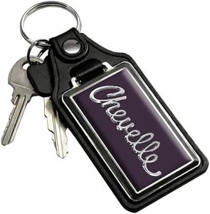 Brotherhood Car Key Chain for Chevelle - Classic Models Keychain for Men and Women Gift Key Ring - Cherry Black - Script 1970