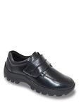 Pegasus | Men's | Leather Wide Fit Touch Fasten Walking Shoe | Black