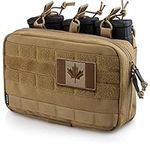 WYNEX Tactical Mag Admin Pouch, Molle Utility Tool Pouch Medical EMT Organizer with Triple Stacker Magazine Holder for M4 M16 Canada Patch Included