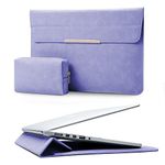 KALIDI 13.3 inch Laptop Sleeve Case Faux Suede Leather for MacBook Air Pro Retina 2016-2020, for 13"-13.5" Surface Pro 5 6 7 with Pouch (for 13.3 inches MacBook/Pro/Air, Purple - Stand)