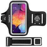 Galaxy A55,A54, A34, A35, A12 Armband, BUMOVE Gym Running Workouts Sports Phone Arm Band for Samsung Galaxy A53 A32 A14 A13 A12 A03s with Card Holder (Black)