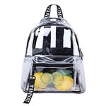 TINYAT Clear Backpack Transparent Women Backpack Waterproof PVC Casual Rucksack Fashion Clear Stadium Bag Backpack for UEFA Euro 2024,Shopping,Dating, T9051