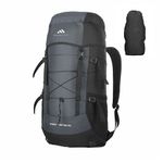 MOUNTILE 50L Travel Backpack for Hiking Trekking Camping, Rucksack with Rain Cover and Laptop Compartment - MTL03 - Grey