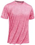 TACVASEN Pink T Shirt Men Workout T Shirts Mens Running T Shirts Mens Tshirt Dry Fit Gym Shirts for Men Athletic Shirts Men Shirts for Men Pink,3XL