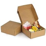 Kurtzy 50 Pack Brown Kraft Gift Boxes - Box Measures 12 x 12 x 5cm (4.72 x 4.72 x 1.96 inches) - Easy Assemble Presentation Favour Box - Present Boxes for Parties, Birthdays, Weddings, Holidays