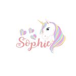 Unicorn wall stickers for bedroom Personalised name wall stickers for girls Custom name wall decal (30cm X 20cm)