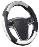 Mayco Bell Car Steering Wheel Cover 15 inch Comfort Durability Safety (White)