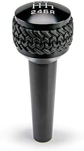 DV8 Offroad Manual Shift Knob for 2007-2010 Wrangler JK | 6-Speed Transmission | Billet Aluminum Construction | Rubber Tire Tread Grip