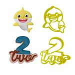 Two-Year-Old Birthday and Shark Cookie Cutters (2 Pack)