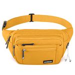 CXWMZY Fanny Packs For Women & Men Waist Pack Hip Bum Bag with Multi-Pockets Large Capacity Waterproof Casual Bum Bag for Disney Traveling Casual Cycling Running Hiking, Yellow, One Size, Modern