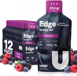 UCAN Edge Energy Gel Shots, Mixed Berry + Caffeine (12, 2 Ounce Packets) for Running, Training, Workouts, Fitness, Cycling, Crossfit | Sugar-Free, Vegan, & Keto Friendly Energy