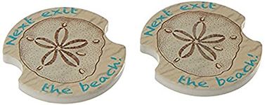 Thirstystone Next Exit The Beach Car Cup Holder Coaster, 2-Pack