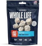 Whole Life Cat Just One Turkey Freeze Dried Cat Treats - Human Grade High Protein Food, Healthy Training Snacks, Freeze Dried Turkey Food Toppers, USA Made Natural Treats - 2.5 oz (Pack of 1)