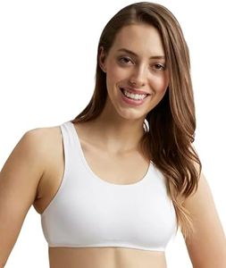 Jockey 1582 Women's Super Combed Cotton Elastane Stretch Slip On Crop Top with Stay Fresh Treatment_White_M