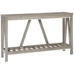 HOMCOM Console Table, Farmhouse Entryway Table with Storage Shelf, Rustic Sofa Table with Anti-Tipper for Living Room and Entryway, Distressed Grey