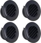 4 Inch Soffit Vent for Exhaust Fan with Built-in Mesh Screen, Black Round Soffit Exhaust Vent Cover 4 Pack ABS Louver Grille Cover, Eve Dryer Vent for Bathroom Office Kitchen Exhaust Fan