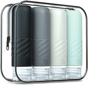 Gemice Botella de Viaje Silicona 90 ml, 4 Piezas Botellas de Viaje para Llenar Botellas de Cosméticos a Prueba de Fugas para Viajes Contenedor Sin BPA Aprobado por la FDA para Llenar Loción