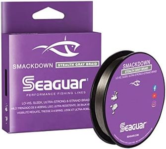 Seaguar Smackdown Low Visibility Braided Fishing Line - 20lb, 300yds Break Strenth/Length, Stealth Gray - 20SDSG300