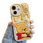 NATEROSO Compatible with iPhone 11 Cute Case, Kawaii Phone Case TPU Leather Cute Bear Cartoon case Soft Rubber Shockproof Protective for iPhone 11 Case Cover for Women Girls