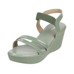 Metro Women Green Wedge Heel Sandal UK/7 EU/40 (34-120)