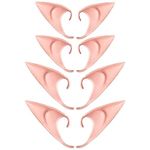 Elf Ears, 4 Pairs Cosplay Fairy Pixie Elf Ears, Halloween Party Dress Up Costume Masquerade Accessories