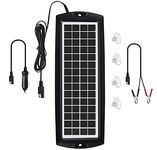 Sunway Solar Car Battery Trickle Charger & Maintainer 5W Solar Panel Power 12V Charger kit Portable Waterproof for Automotive RV Marine Boat Truck Motorcycle Trailer Tractor Powersports Snowmobiles