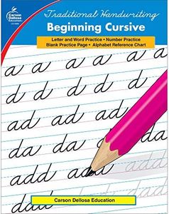 Carson Dellosa Beginning Cursive Handwriting Workbook for Kids Ages 7+, Letters, Numbers, and Sight Words Handwriting Practice, Grades 2-5 Cursive Handwriting Workbook, (Traditional Handwriting)