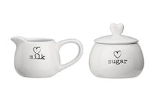 Premier Housewares Charm Milk and Sugar Set - White, Set of 2