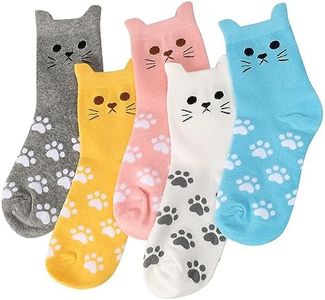Calzini Gatto Donna Ragazza Mamma Divertenti - Idee Regalo Originali Fantasia Colorati Arte Simpatici Strani Natalizie Calze - Regali Tema Gatti Natale Festa Della Mamma Valentino Compleanno per Lei
