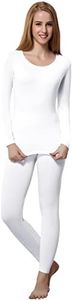 HEROBIKER Thermal Underwear Women Ultra-Soft Set Base Layer Top & Bottom Long Johns with Fleece Lined Winter Warm, White, XX-Large