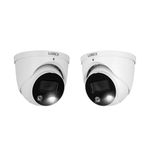 Lorex E892DD Indoor/Outdoor 4K Ultra HD Smart Deterrence IP Dome Camera with Smart Motion Plus, 150ft Night Vision, CNV, 2.8mm, F2.0, IP67, Audio, Works with N842, N862B Series, White,(2 Cameras)