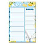 Lemons Weekly Magnetic Meal Planning Pad for Fridge with Tear-Off 50 Sheets Grocery Shopping List Food Menu Organizer Notepad Magnets 6"x 9"